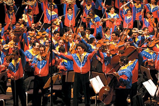 A performance conducted by Gustavo Dudamel